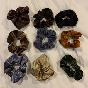 Lot of 9 scrunchies